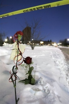 Northern Illinois University makeshift memorial